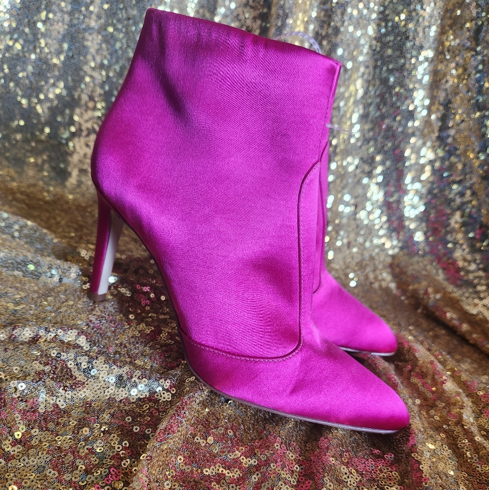 New hot pink ankle boots